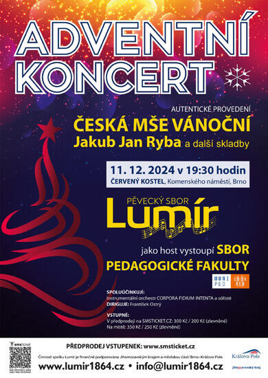 Hudba Adventní koncert s Českou mší vánoční J. J. Ryby, Červená kostel. Magazín KULTINO* Brno